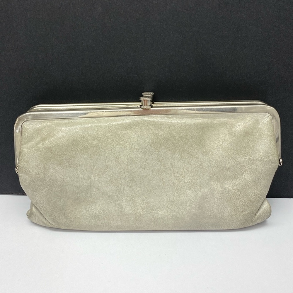 HOBO Lauren Grey Bifold Leather Wallet